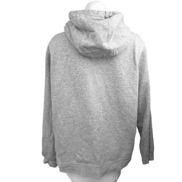 NIKE Gray Heather Sportswear Club Fleece Embroidered Pullover Hoodie Top Sz L - Picture 2 of 5
